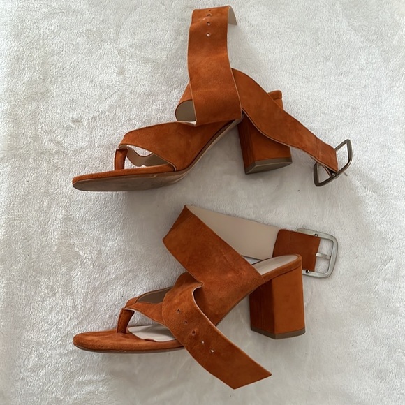 ZARA Faux Suede Leather High Heel Sandals With Buckle Wraparound Strap Tan 6US - Picture 11 of 11